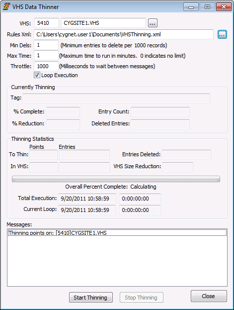 Data Thinner example
